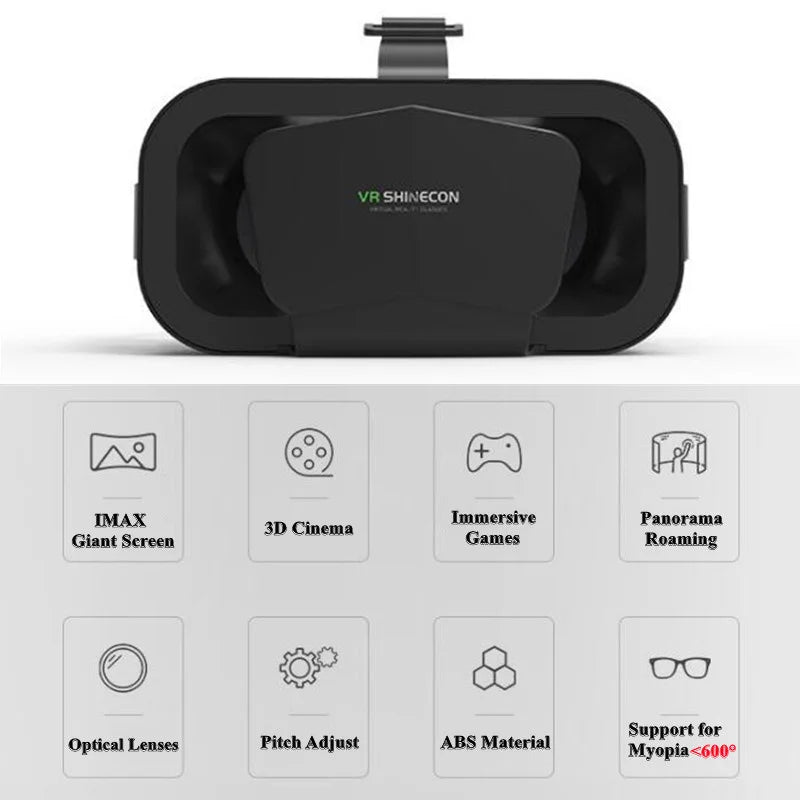 Shinecon 3D VR Glasses Virtual Reality Viar Goggles Headset Devices Smart Helmet Lenses For Cell Phone Mobile Smartphones Viewer