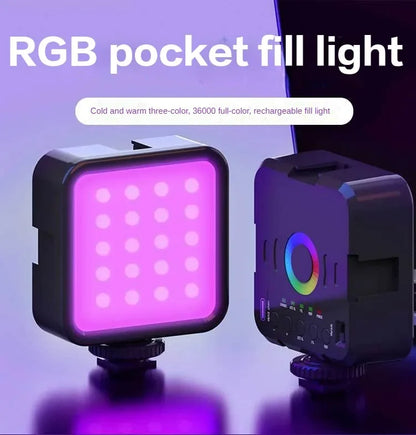 Мини RGB Горячий Загрузчик Заполняющий Свет Живая Фотография Светодиодный Портативный Атмосфера Красота Карман для Мобильной Камеры Регулируемый