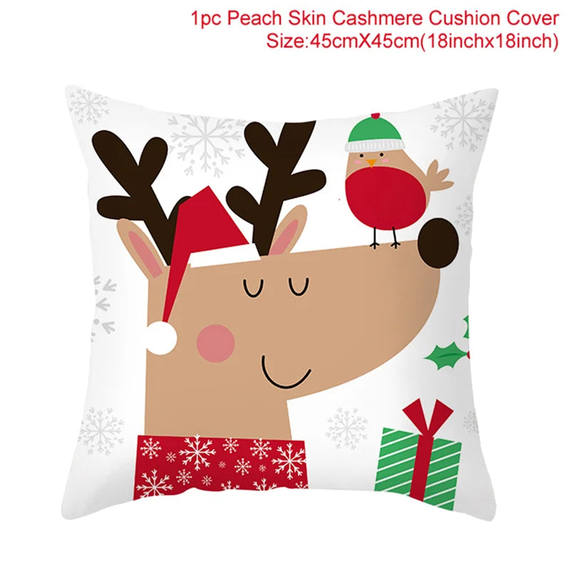 45cm Christmas Cushion Cover Navidad Merry Christmas Decorations For Home 2024 Xmas Noel Cristmas Ornaments New Year Gifts 2025