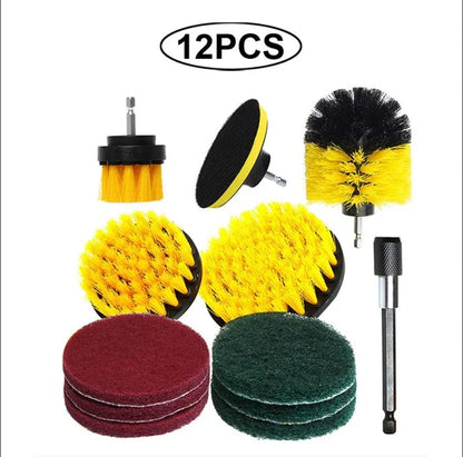 3Pcs/Set Electric Scrubber Brush Drill Brush Kit Plastic Round Cleaning Brush For Carpet Glass Car Tires Nylon Brushes 2/3.5/4''