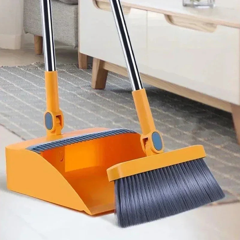 Kitchen office new folding broom dustpan set household cleaning tools non-stick hair dry wet dual-use broom folding set