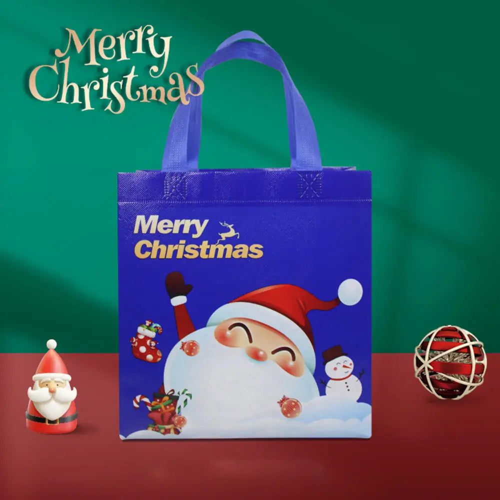 Non Woven Fabric Waterproof Gift Tote Bag Christmas Party Folding Bag Clothing Storage Bag Noel Navidad Print Package Gift Bag