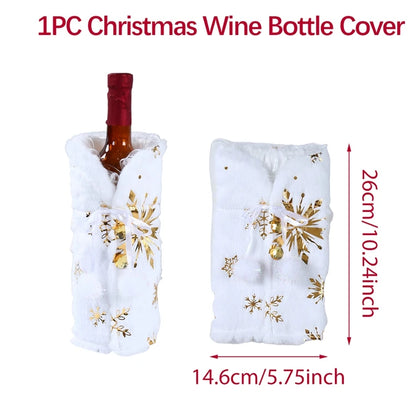 Christmas Wine Bottle Cover Merry Christmas Decorations For Home 2024 Cristmas Ornament Xmas Navidad Gifts Happy New Year 2025