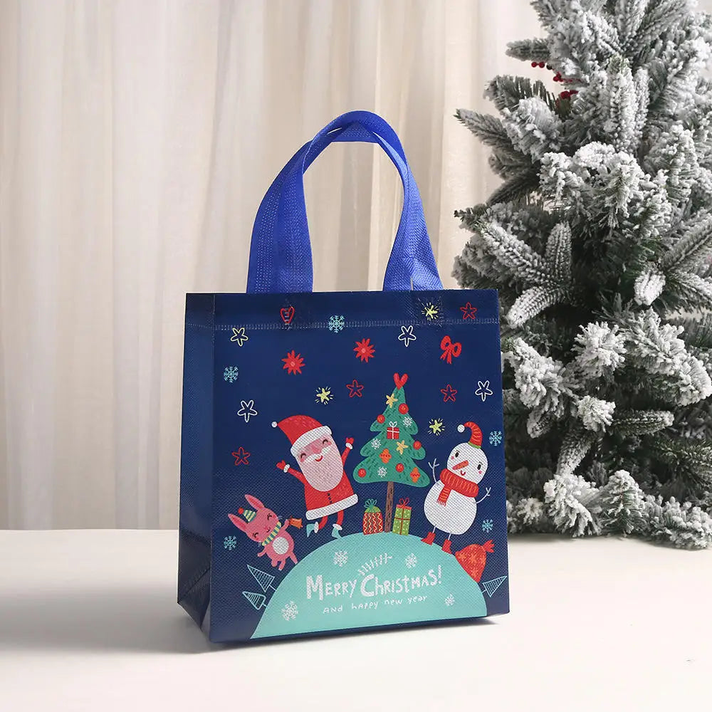 Non Woven Fabric Waterproof Gift Tote Bag Christmas Party Folding Bag Clothing Storage Bag Noel Navidad Print Package Gift Bag