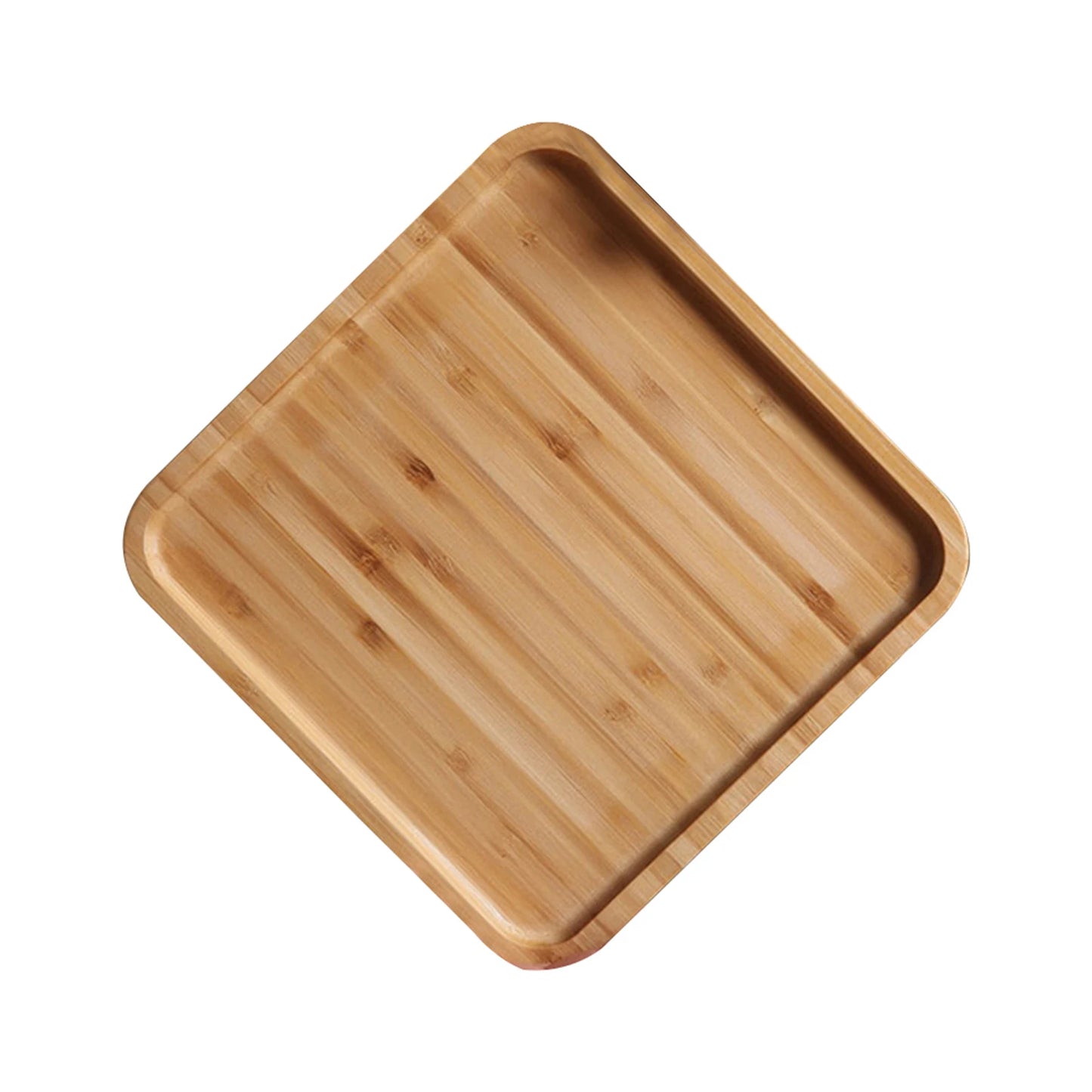 Home Bamboo Serving Tray Round Square Rectangle Breakfast Dessert Cake Tray Decorative Coffee Tea Platter Dinner Plate