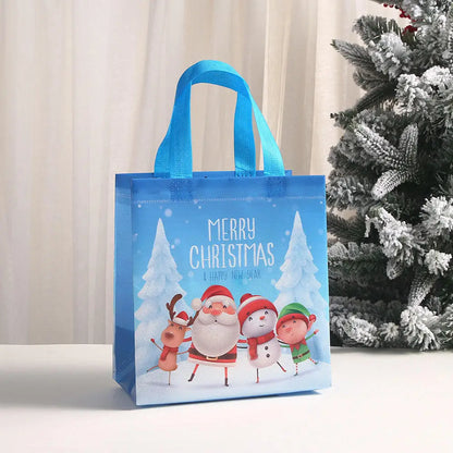 Non Woven Fabric Waterproof Gift Tote Bag Christmas Party Folding Bag Clothing Storage Bag Noel Navidad Print Package Gift Bag