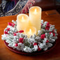 Christmas Candle Garland Christmas Wreath Hanging Window Props Mini Simulation Christmas Flocking Candlestick Garland