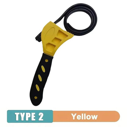 1Pc 6inch Belt Wrench Oil Filter Puller Strap Spanner Chain Wrench Strap Opener, Adjustable Disassembly Wrench Tools