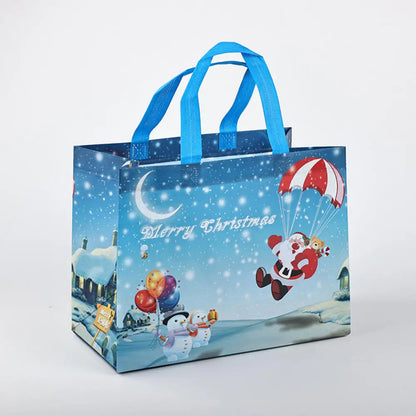 Non Woven Fabric Waterproof Gift Tote Bag Christmas Party Folding Bag Clothing Storage Bag Noel Navidad Print Package Gift Bag