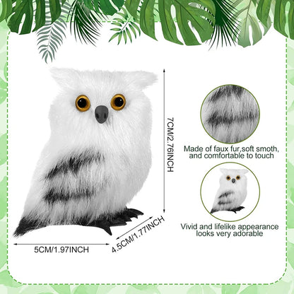 Owl Christmas Ornament Artificial Cute Standing Birds Xmas Ornaments for White Winter Home Decor Festival Party Supplies Decor