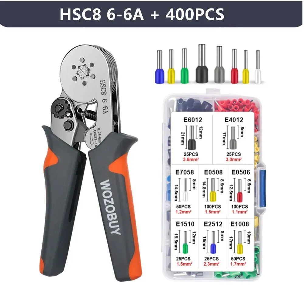 Ferrule Sleeves Terminal Crimping Tools Mini Electrical Pliers HSC8 6-4/6-6(0.25-10mm²/0.25-6mm²) Wire Connection Repair Clamp