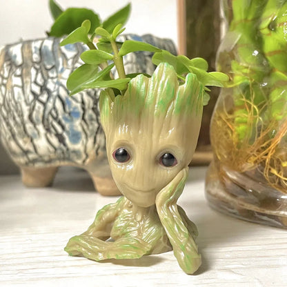 Small Cute Tree Man Groot Flowerpot Pen Pot Figure Model Toys Christmas Gifts for Kids Office Decoration