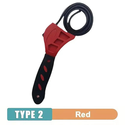 1Pc 6inch Belt Wrench Oil Filter Puller Strap Spanner Chain Wrench Strap Opener, Adjustable Disassembly Wrench Tools