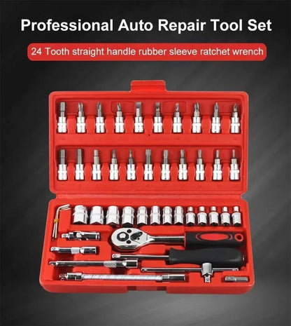 Complete set of hardware kit for automotive mechanical maintenance, vehicle mounted socket wrench toolbox, and combination parts