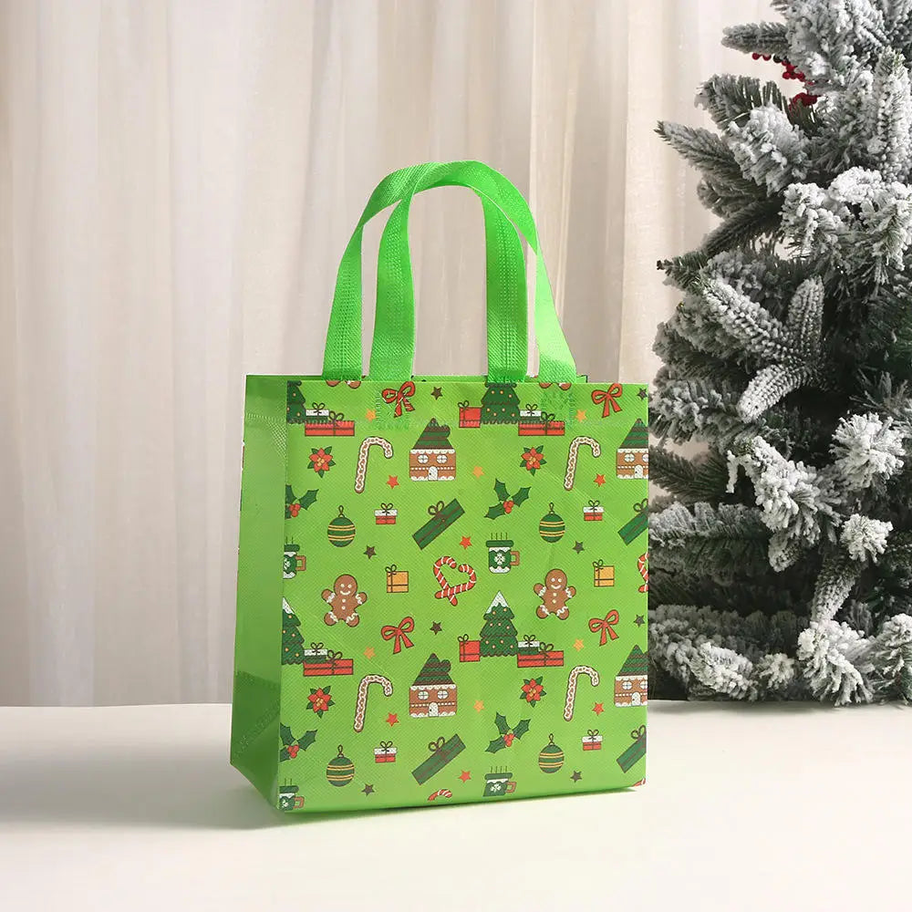 Non Woven Fabric Waterproof Gift Tote Bag Christmas Party Folding Bag Clothing Storage Bag Noel Navidad Print Package Gift Bag