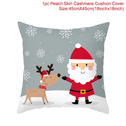 45cm Christmas Cushion Cover Navidad Merry Christmas Decorations For Home 2024 Xmas Noel Cristmas Ornaments New Year Gifts 2025