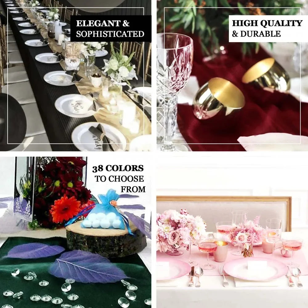 1pcs Satin Table Runner 12x108inch Table Cover Wedding Party Supply Christmas Home Modern Coffee Dining Luxury Table Decoration