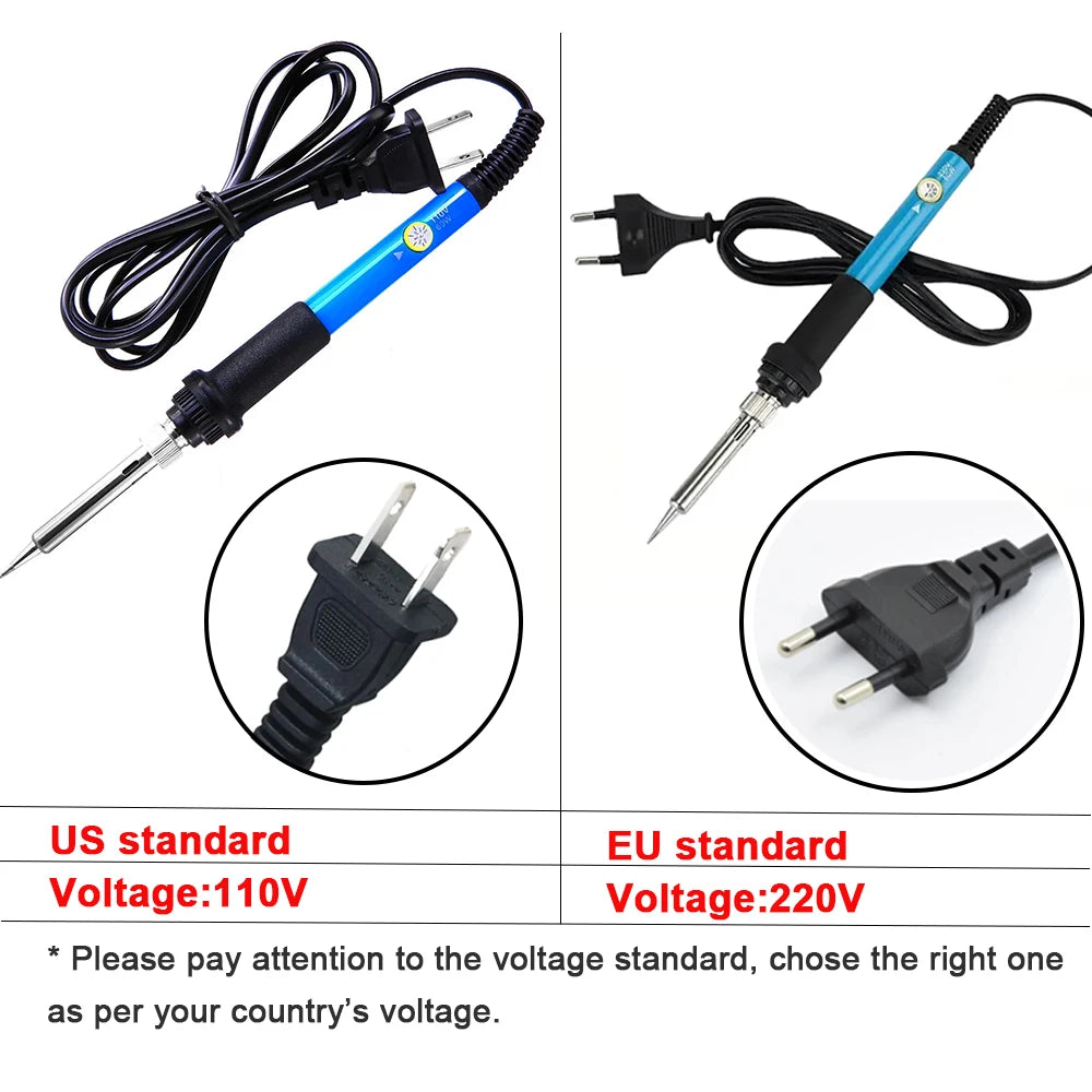 Justable Temperature Electric Soldering Iron 220V/110V 60W Electric Soldering Iron Set Welding Solder Repair Tool