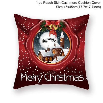 45cm Christmas Cushion Cover Navidad Merry Christmas Decorations For Home 2024 Xmas Noel Cristmas Ornaments New Year Gifts 2025