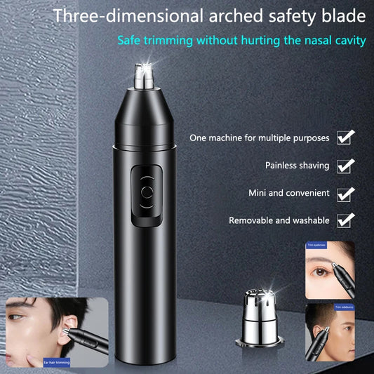 Black Electric Nose Hair Trimmer Ear And Nose Hair Trimmer Professional Painless Nose Hair Trimmer For Men And Women