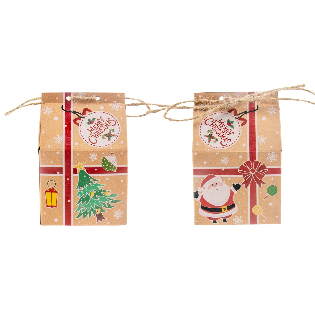 Christmas Gift Packing Bags Santa Claus Snowman Candy Cookie Box Xmas Navidad 2024 New Year Party Favor Bag Christmas Decoration