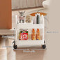 1*Bookshelf Storage Trolley Mobile Kitchen Organizer Cart With Wheels Multi-Layer Bathroom Shelves Household Snacks Storage Rack