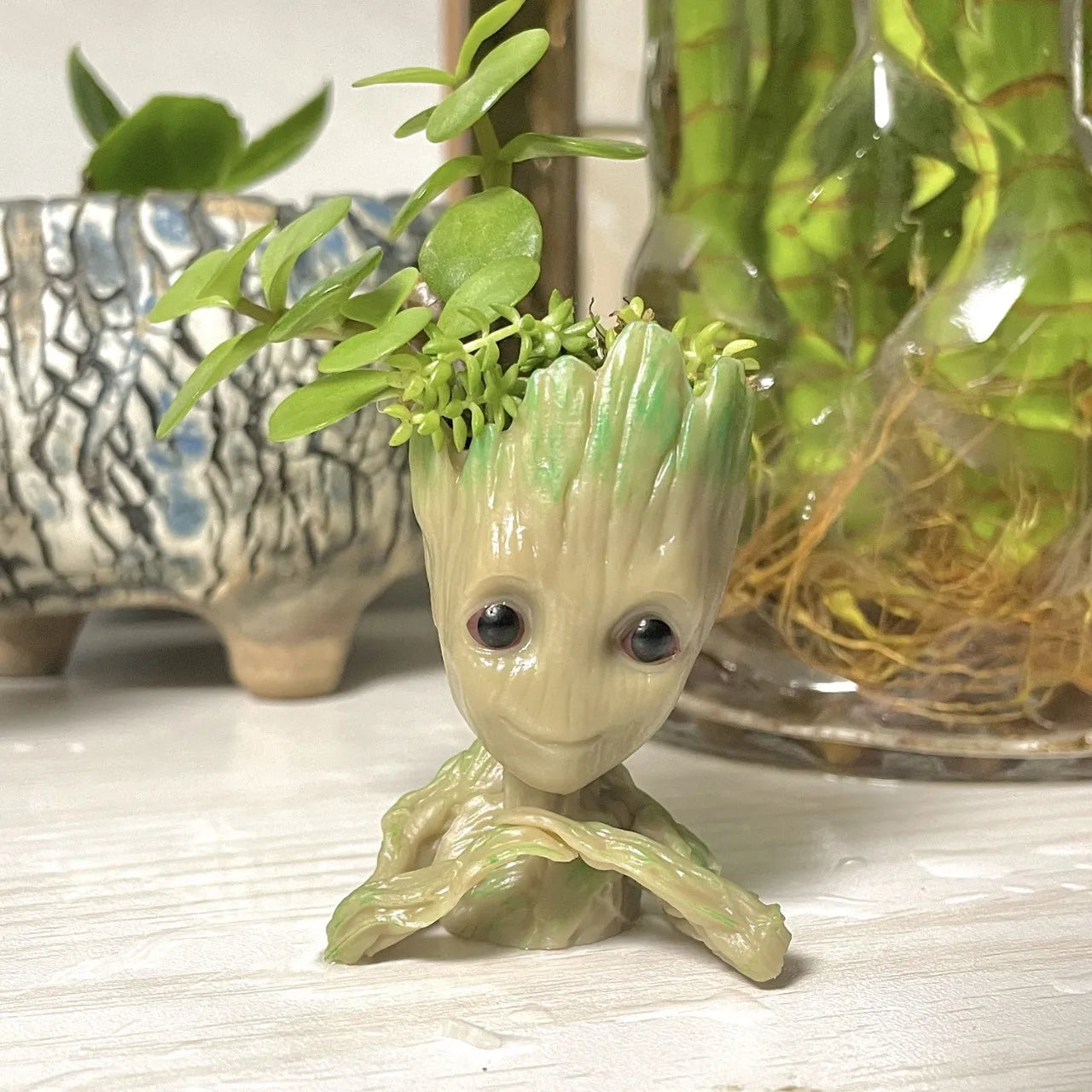 Small Cute Tree Man Groot Flowerpot Pen Pot Figure Model Toys Christmas Gifts for Kids Office Decoration