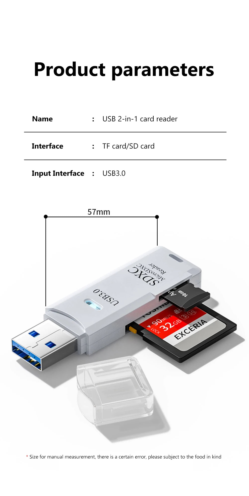 2 в 1 USB 3.0 кард-ридер Micro SD-кардридер USB-адаптер высокоскоростной кард-ридер TF карта памяти для ПК аксессуары для ноутбуков