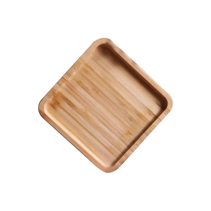 Home Bamboo Serving Tray Round Square Rectangle Breakfast Dessert Cake Tray Decorative Coffee Tea Platter Dinner Plate