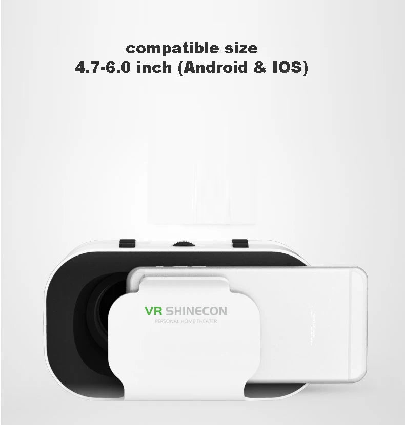 Shinecon 3D VR Glasses Virtual Reality Viar Goggles Headset Devices Smart Helmet Lenses For Cell Phone Mobile Smartphones Viewer