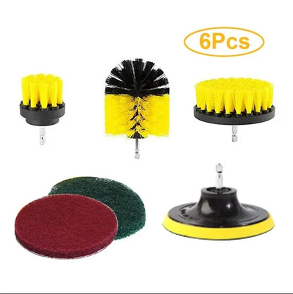 3Pcs/Set Electric Scrubber Brush Drill Brush Kit Plastic Round Cleaning Brush For Carpet Glass Car Tires Nylon Brushes 2/3.5/4''