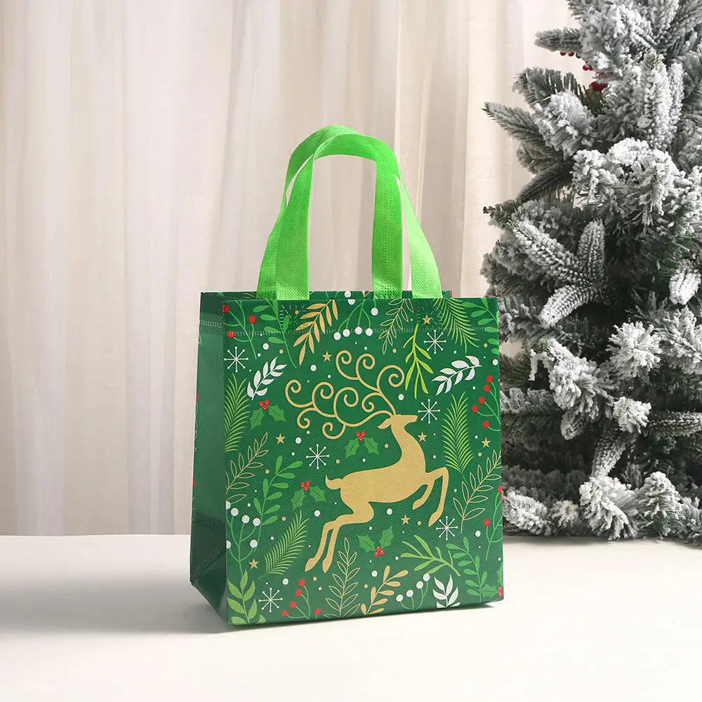 Non Woven Fabric Waterproof Gift Tote Bag Christmas Party Folding Bag Clothing Storage Bag Noel Navidad Print Package Gift Bag