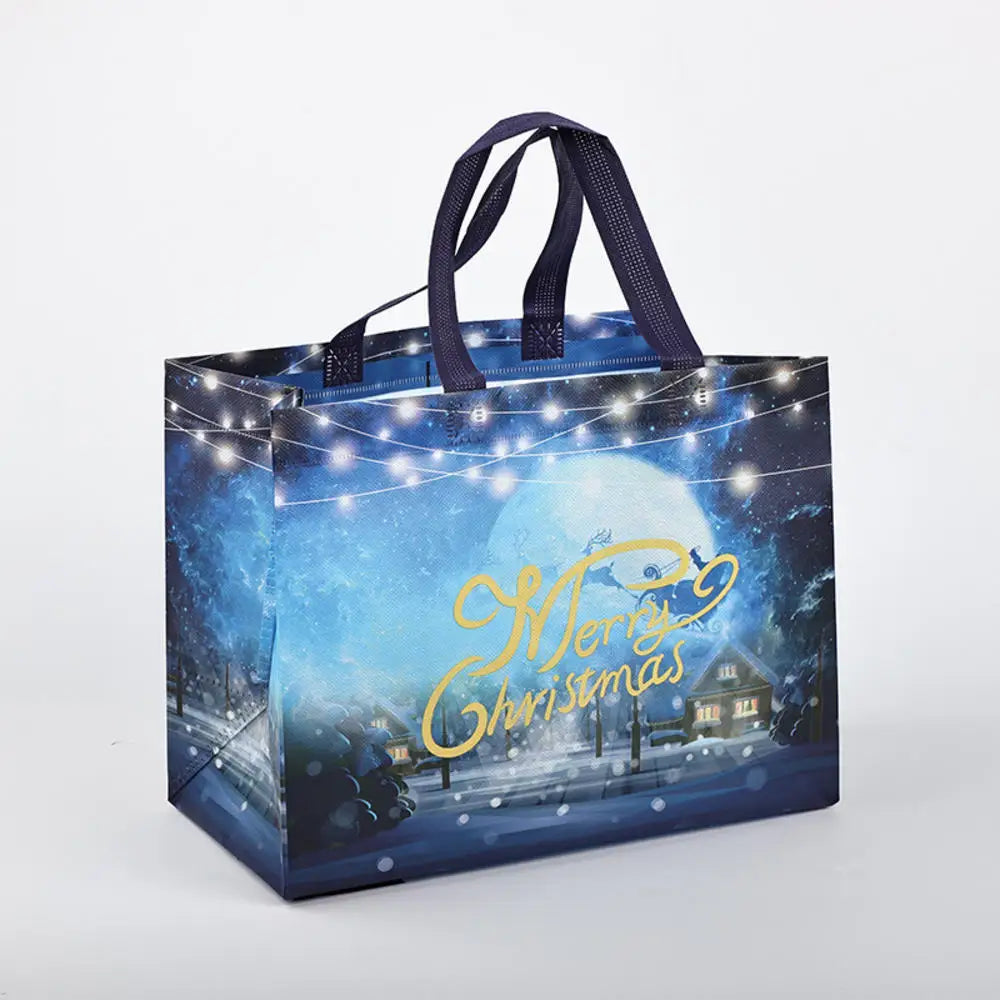 Non Woven Fabric Waterproof Gift Tote Bag Christmas Party Folding Bag Clothing Storage Bag Noel Navidad Print Package Gift Bag