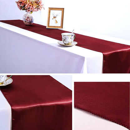 1pcs Satin Table Runner 12x108inch Table Cover Wedding Party Supply Christmas Home Modern Coffee Dining Luxury Table Decoration