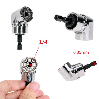 105 Degree Angle Screwdriver Set Holder Adapter Adjustable Bits Nozzles Angle Screw Driver Tool 1/4" Inch Magnetic Angle Driver