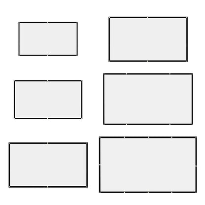 16:9 Простая занавеска для проектора 60/72/84/100/120/150 дюймов Портативный HD-дисплей Экран Домашний кинотеатр Кинотеатр Домашний офис на открытом воздухе