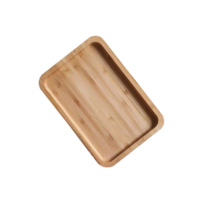 Home Bamboo Serving Tray Round Square Rectangle Breakfast Dessert Cake Tray Decorative Coffee Tea Platter Dinner Plate