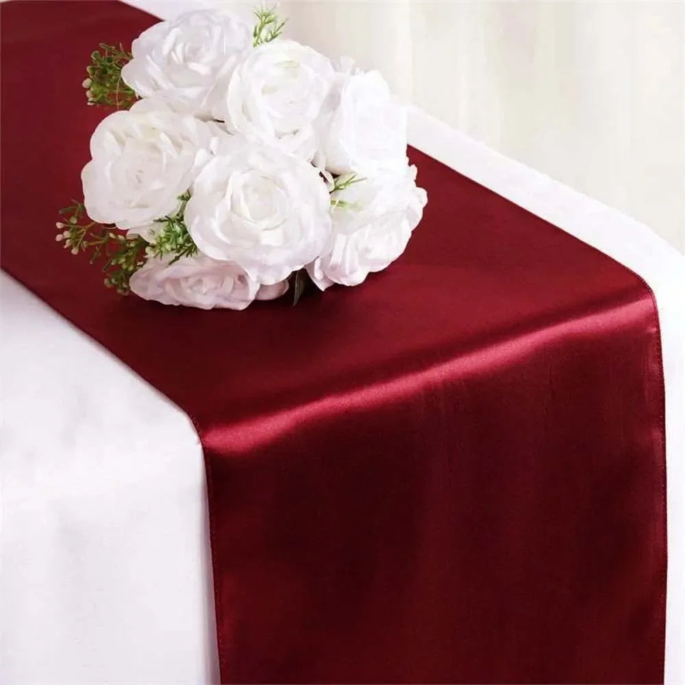 1pcs Satin Table Runner 12x108inch Table Cover Wedding Party Supply Christmas Home Modern Coffee Dining Luxury Table Decoration