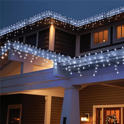 Outdoor LED 4x0.6m Holiday Light Garland for Patio Christmas Lights Fairy String Curtain Light Street Wedding Garden Decoration