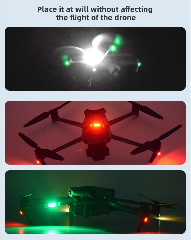 Universal Drone Strobe Lights LED Lamp for DJI Mavic 3/2/MINI 3 Pro/Air2/2S/MINI 2/SE Signal Indicator Turn Lights Strobe Light