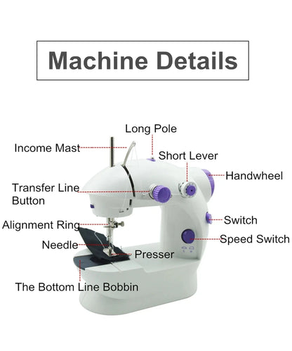 Small portable electric sewing machine, household mobile fully automatic beginner's small desktop multifunctional locksmith