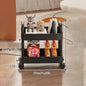 1*Bookshelf Storage Trolley Mobile Kitchen Organizer Cart With Wheels Multi-Layer Bathroom Shelves Household Snacks Storage Rack