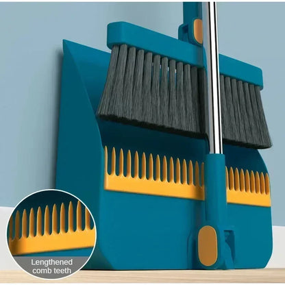 Kitchen office new folding broom dustpan set household cleaning tools non-stick hair dry wet dual-use broom folding set