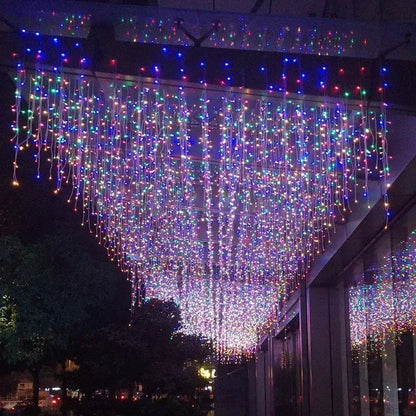 Outdoor LED 4x0.6m Holiday Light Garland for Patio Christmas Lights Fairy String Curtain Light Street Wedding Garden Decoration