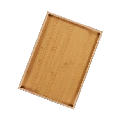 Home Bamboo Serving Tray Round Square Rectangle Breakfast Dessert Cake Tray Decorative Coffee Tea Platter Dinner Plate