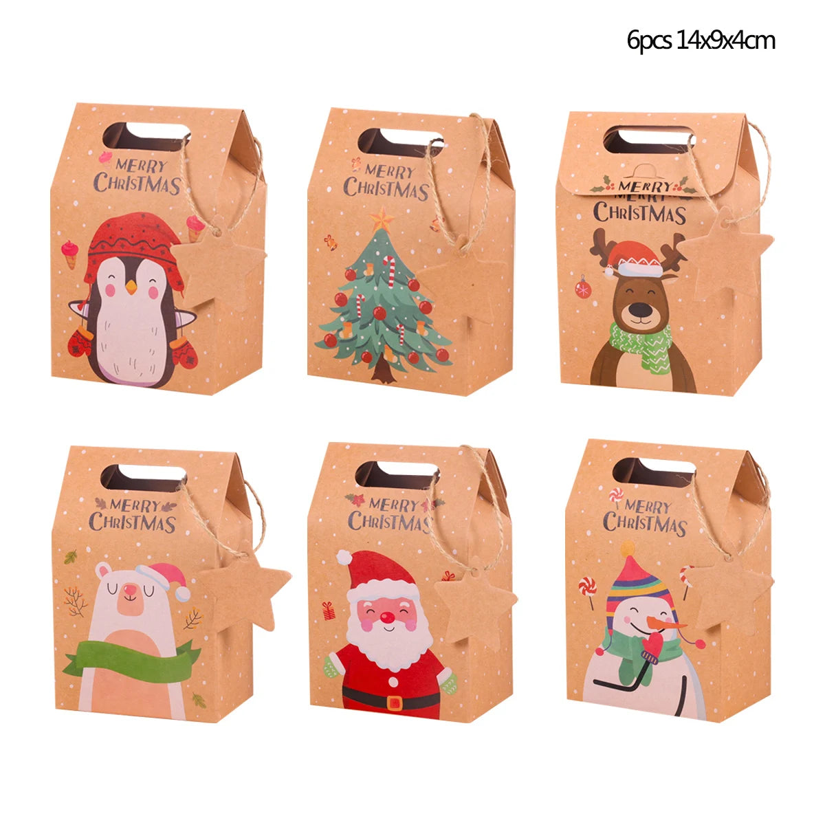 Christmas Gift Packing Bags Santa Claus Snowman Candy Cookie Box Xmas Navidad 2024 New Year Party Favor Bag Christmas Decoration