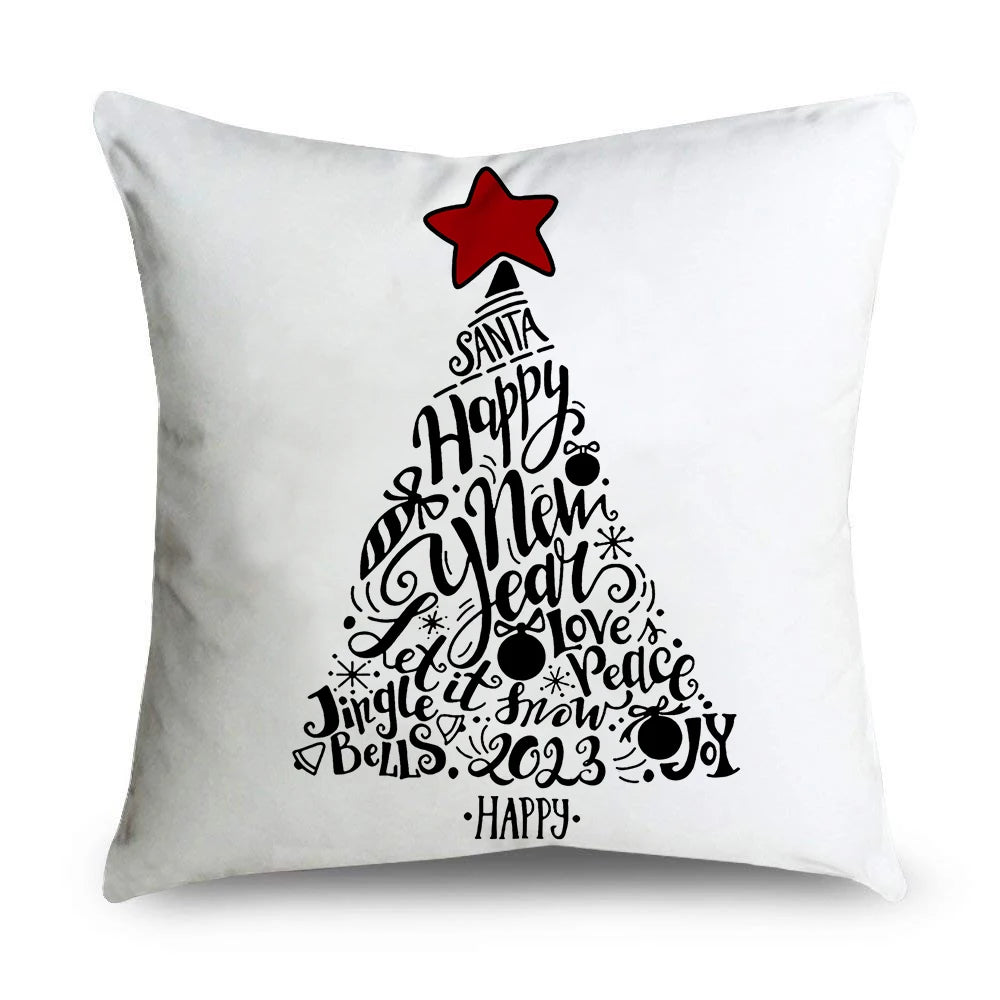 45cm Christmas Cushion Cover Navidad Merry Christmas Decorations For Home 2024 Xmas Noel Cristmas Ornaments New Year Gifts 2025