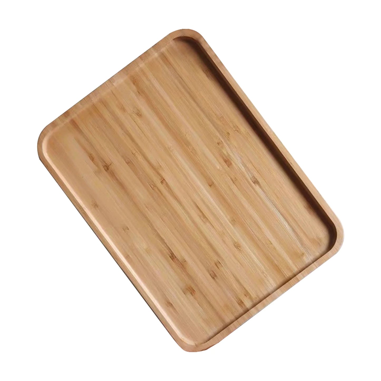 Home Bamboo Serving Tray Round Square Rectangle Breakfast Dessert Cake Tray Decorative Coffee Tea Platter Dinner Plate