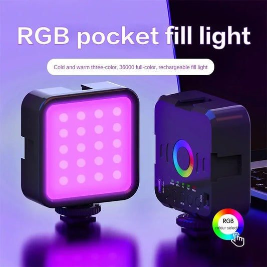 Мини RGB Горячий Загрузчик Заполняющий Свет Живая Фотография Светодиодный Портативный Атмосфера Красота Карман для Мобильной Камеры Регулируемый