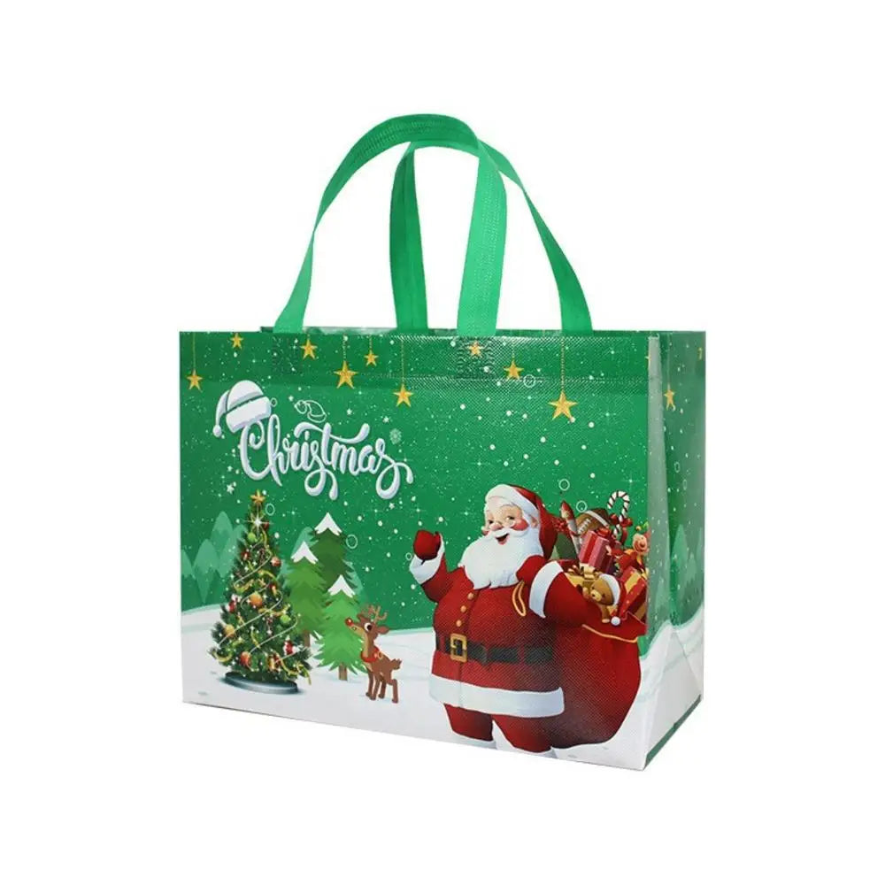 Non Woven Fabric Waterproof Gift Tote Bag Christmas Party Folding Bag Clothing Storage Bag Noel Navidad Print Package Gift Bag